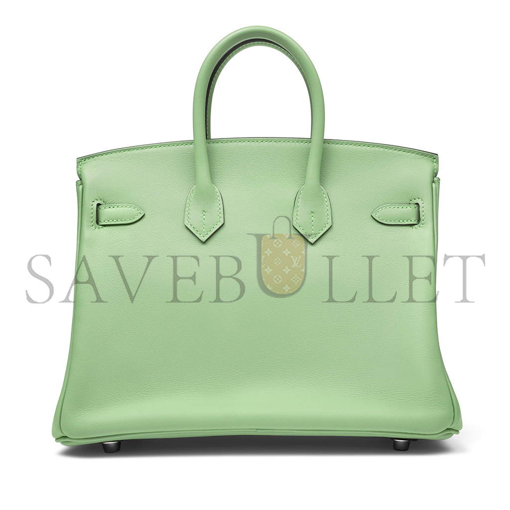 HERMES MASTER BIRKIN 25 SWIFT LEATHER AVOCADO GREEN SILVER BUCKLE BAG H049362CK05 (25*20*13cm)